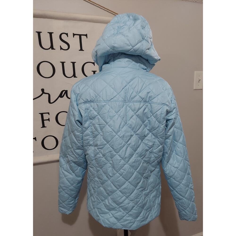 Columbia Womens Copper Crest Hooded Jacket Size M Blue Quilted Fleece Lined Coat - Picture 5 of 10